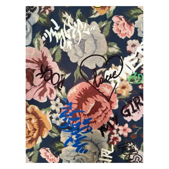 NWOT Anthro Twinset Milano For Sienna Miller Graffiti Bomber Jacket Size Girls 8
